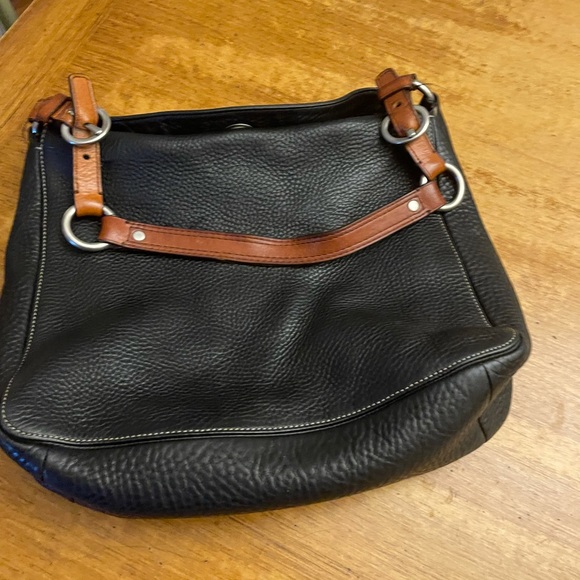 Coach pebble leather hobo bag with brown handle - Picture 3 of 6